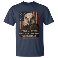 250 Anniversary USA Flag T Shirt Vintage Bald Eagle Patriotic 1776 2026 250 Years Birthday