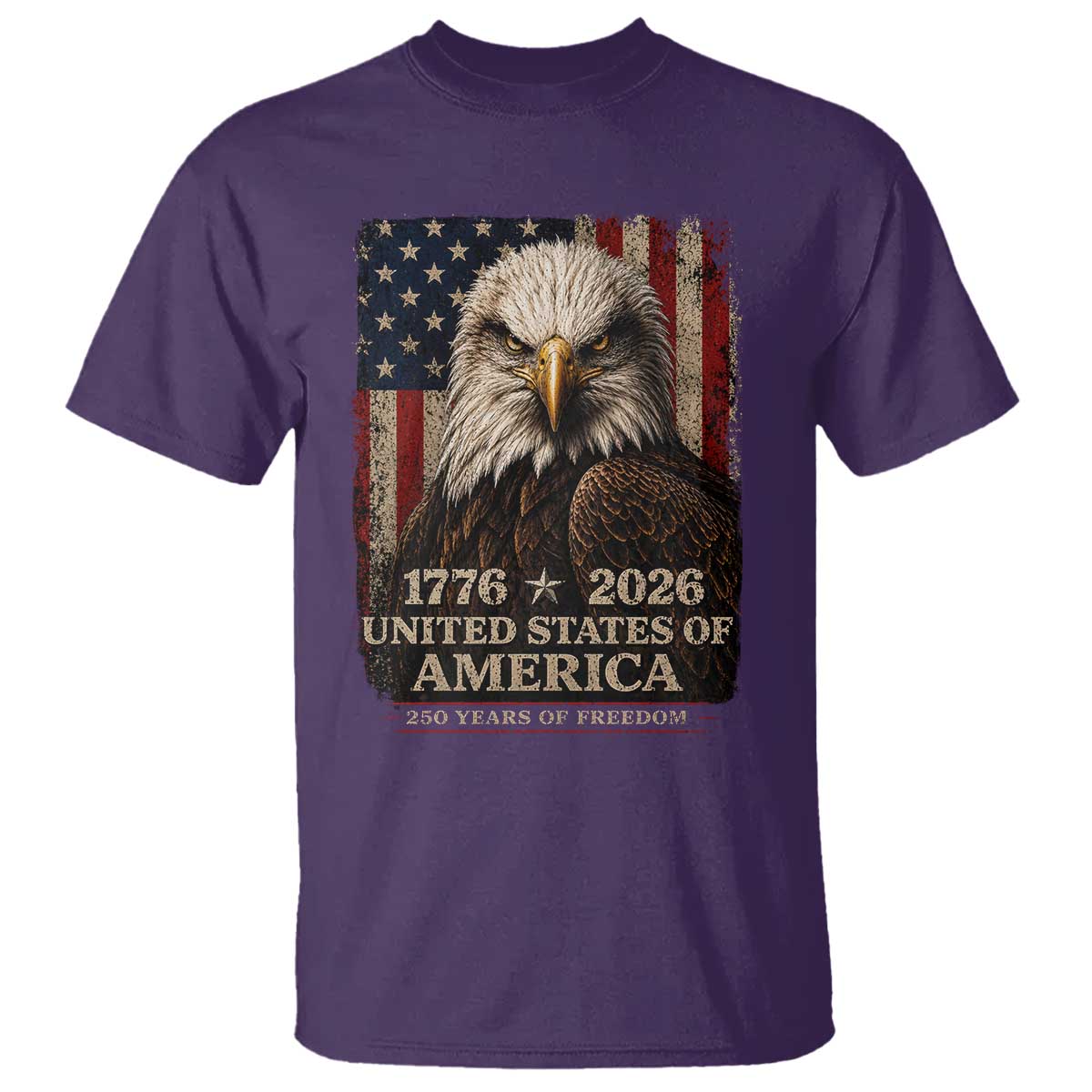 250 Anniversary USA Flag T Shirt Vintage Bald Eagle Patriotic 1776 2026 250 Years Birthday