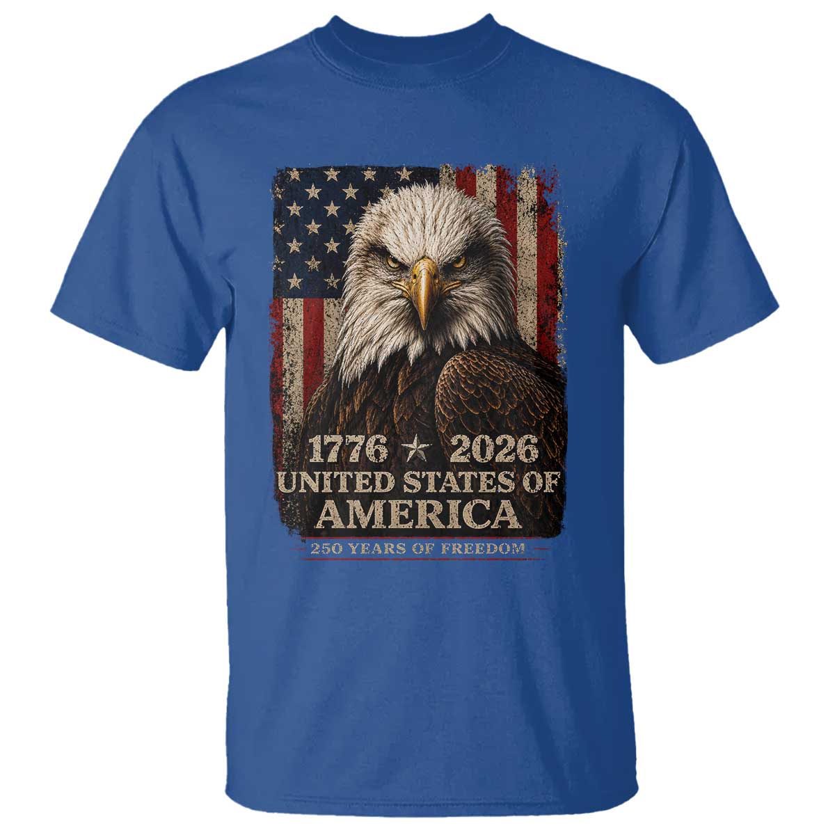 250 Anniversary USA Flag T Shirt Vintage Bald Eagle Patriotic 1776 2026 250 Years Birthday