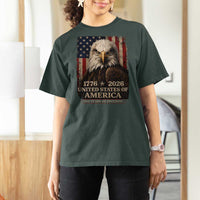 250 Anniversary USA Flag T Shirt For Women Vintage Bald Eagle Patriotic 1776 2026 250 Years Birthday