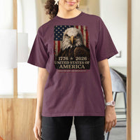 250 Anniversary USA Flag T Shirt For Women Vintage Bald Eagle Patriotic 1776 2026 250 Years Birthday