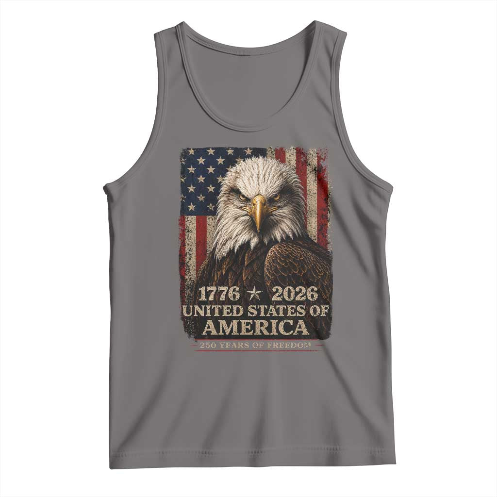 250 Anniversary USA Flag Tank Top Vintage Bald Eagle Patriotic 1776 2026 250 Years Birthday