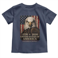 250 Anniversary USA Flag Toddler T Shirt Vintage Bald Eagle Patriotic 1776 2026 250 Years Birthday