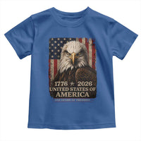 250 Anniversary USA Flag Toddler T Shirt Vintage Bald Eagle Patriotic 1776 2026 250 Years Birthday