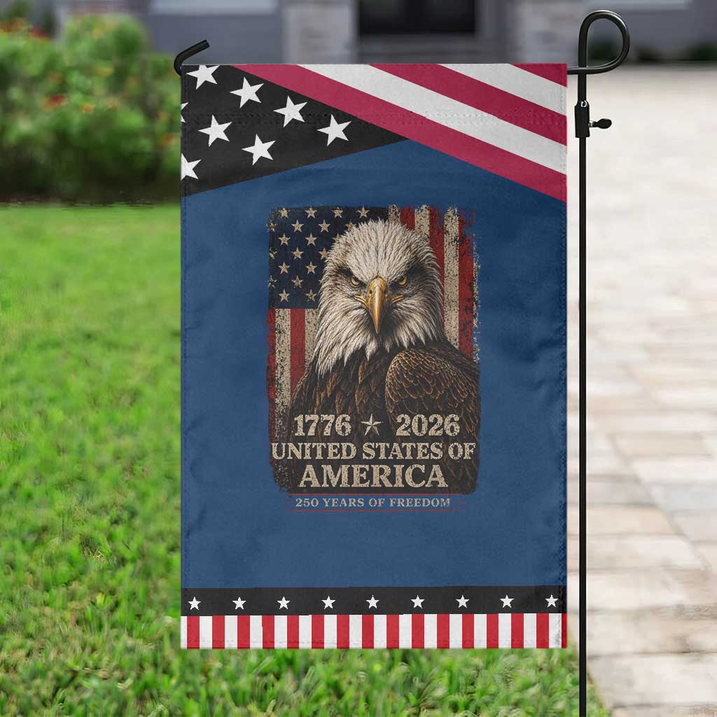 250 Anniversary USA Flag Patriotic Garden Flag Vintage Bald Eagle Patriotic 1776 2026 250 Years Birthday