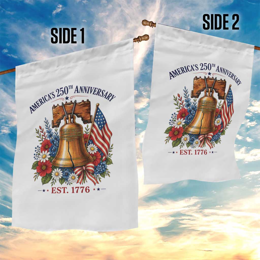 250 Anniversary Garden Flag Floral Liberty Bell USA 250th American 4th July 2026