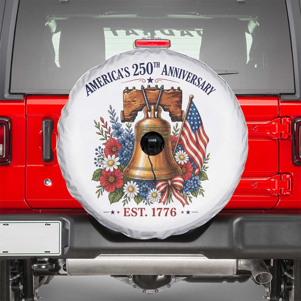250 Anniversary Spare Tire Cover Floral Liberty Bell USA 250th American 4th July 2026