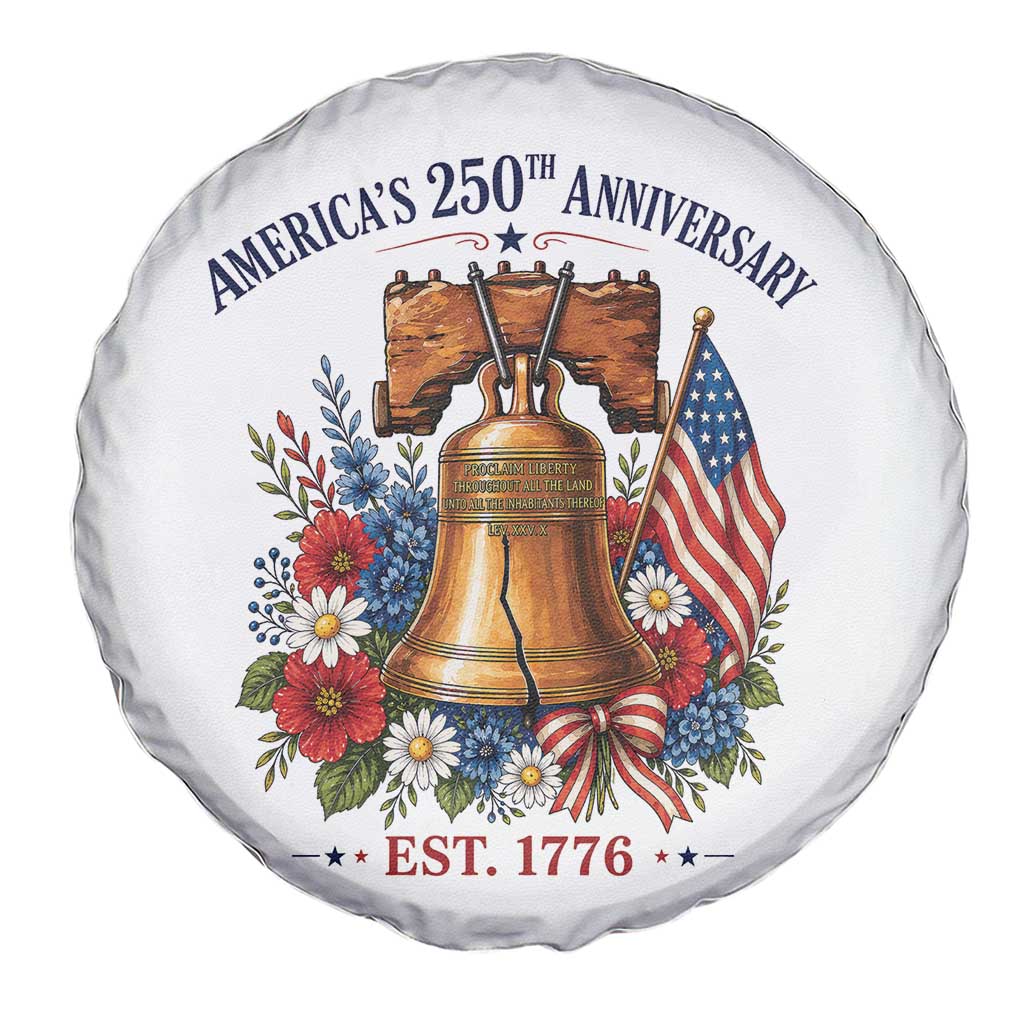250 Anniversary Spare Tire Cover Floral Liberty Bell USA 250th American 4th July 2026