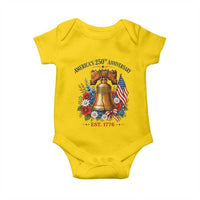 250 Anniversary Baby Onesie Floral Liberty Bell USA 250th American 4th July 2026