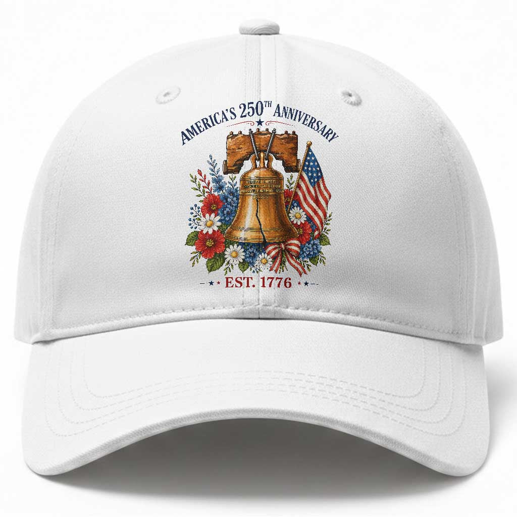 250 Anniversary Baseball Cap Floral Liberty Bell USA 250th American 4th July 2026