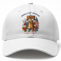 250 Anniversary Baseball Cap Floral Liberty Bell USA 250th American 4th July 2026