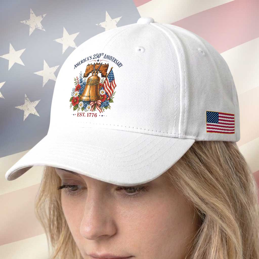 250 Anniversary Baseball Cap Floral Liberty Bell USA 250th American 4th July 2026