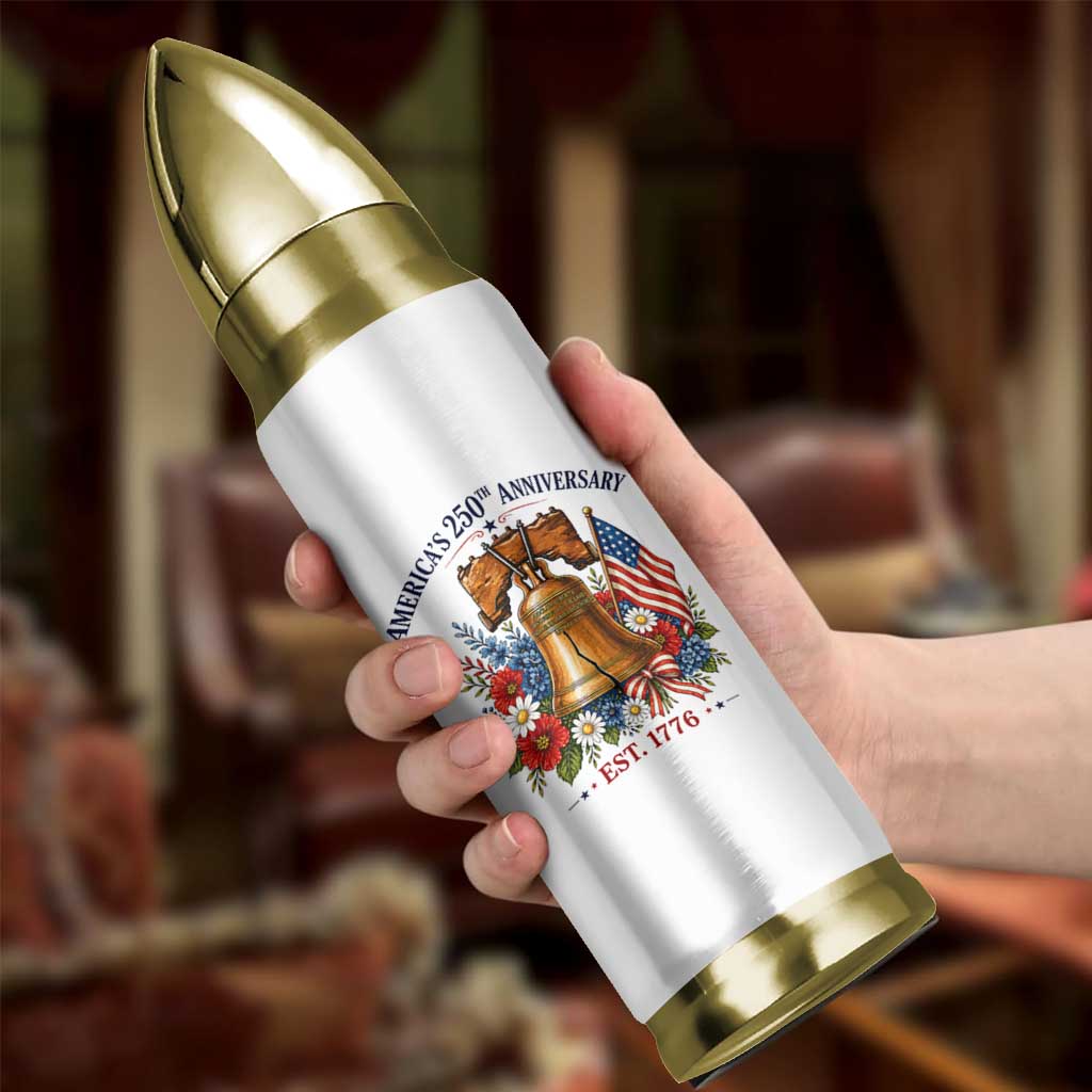 250 Anniversary Bullet Tumbler Floral Liberty Bell USA 250th American 4th July 2026