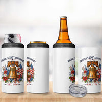 250 Anniversary 4 in 1 Can Cooler Tumbler Floral Liberty Bell USA 250th American 4th July 2026