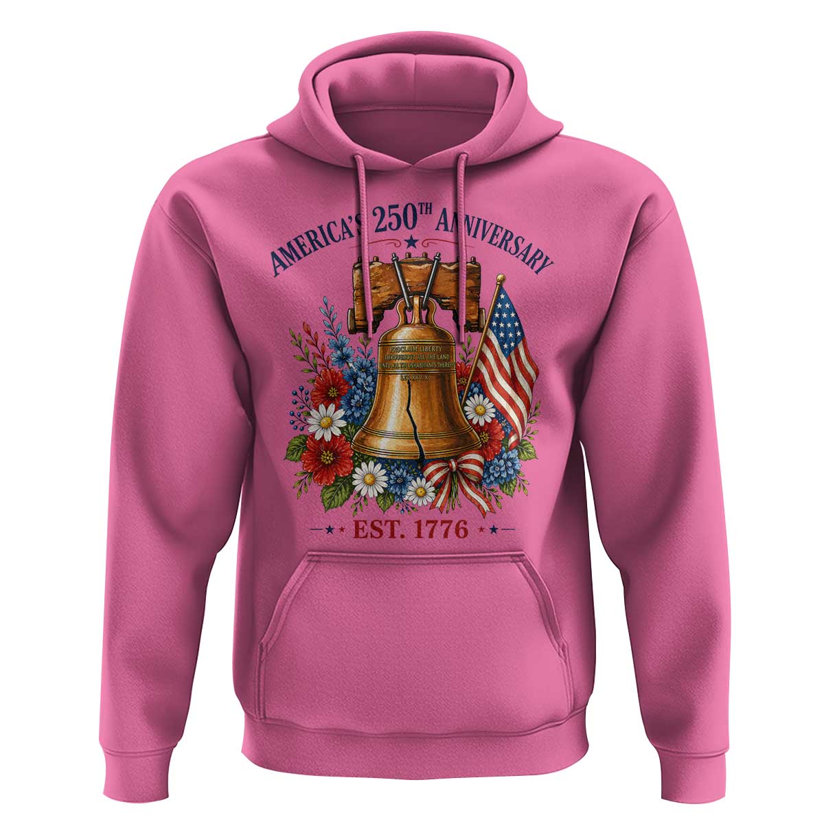 250 Anniversary Hoodie Floral Liberty Bell USA 250th American 4th July 2026