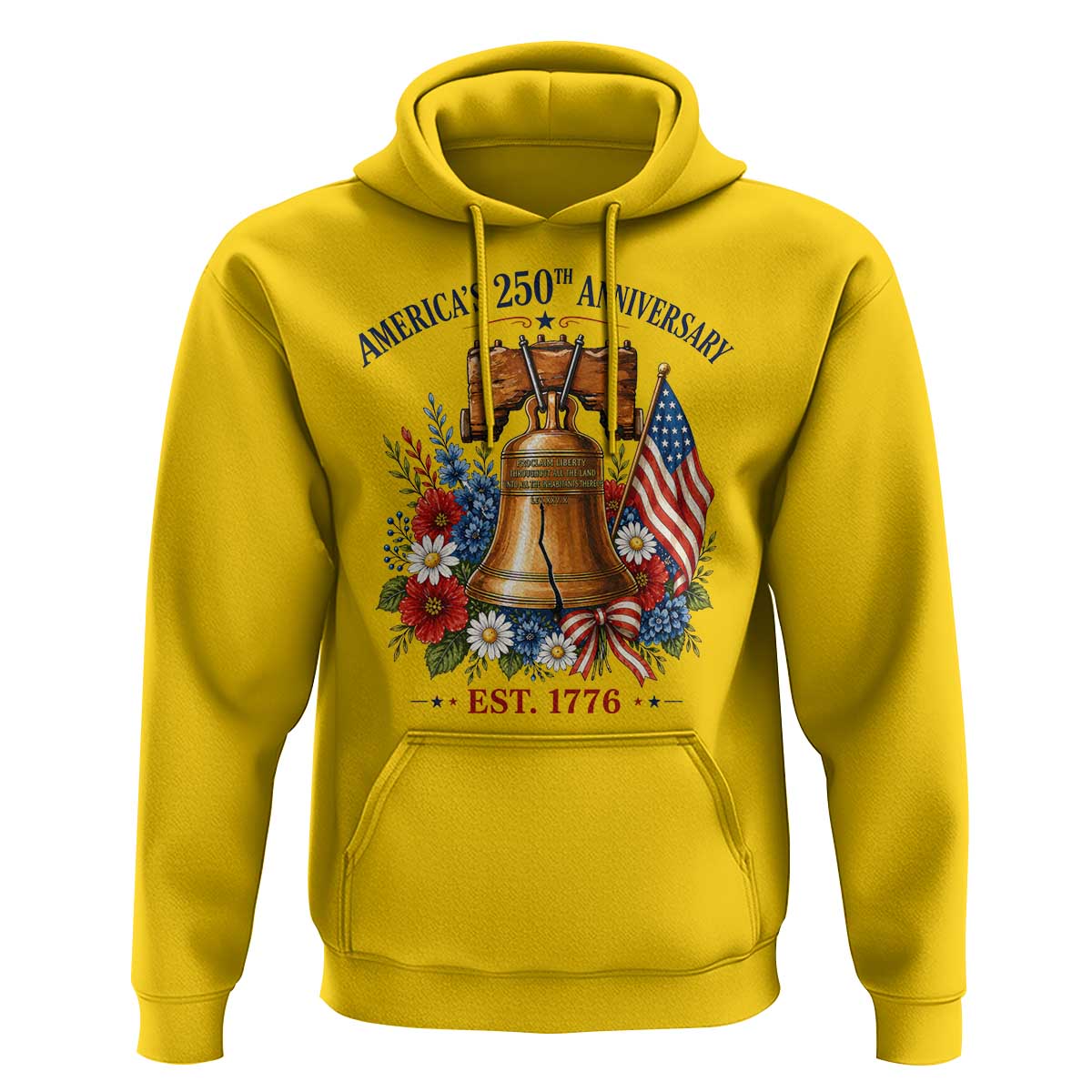 250 Anniversary Hoodie Floral Liberty Bell USA 250th American 4th July 2026