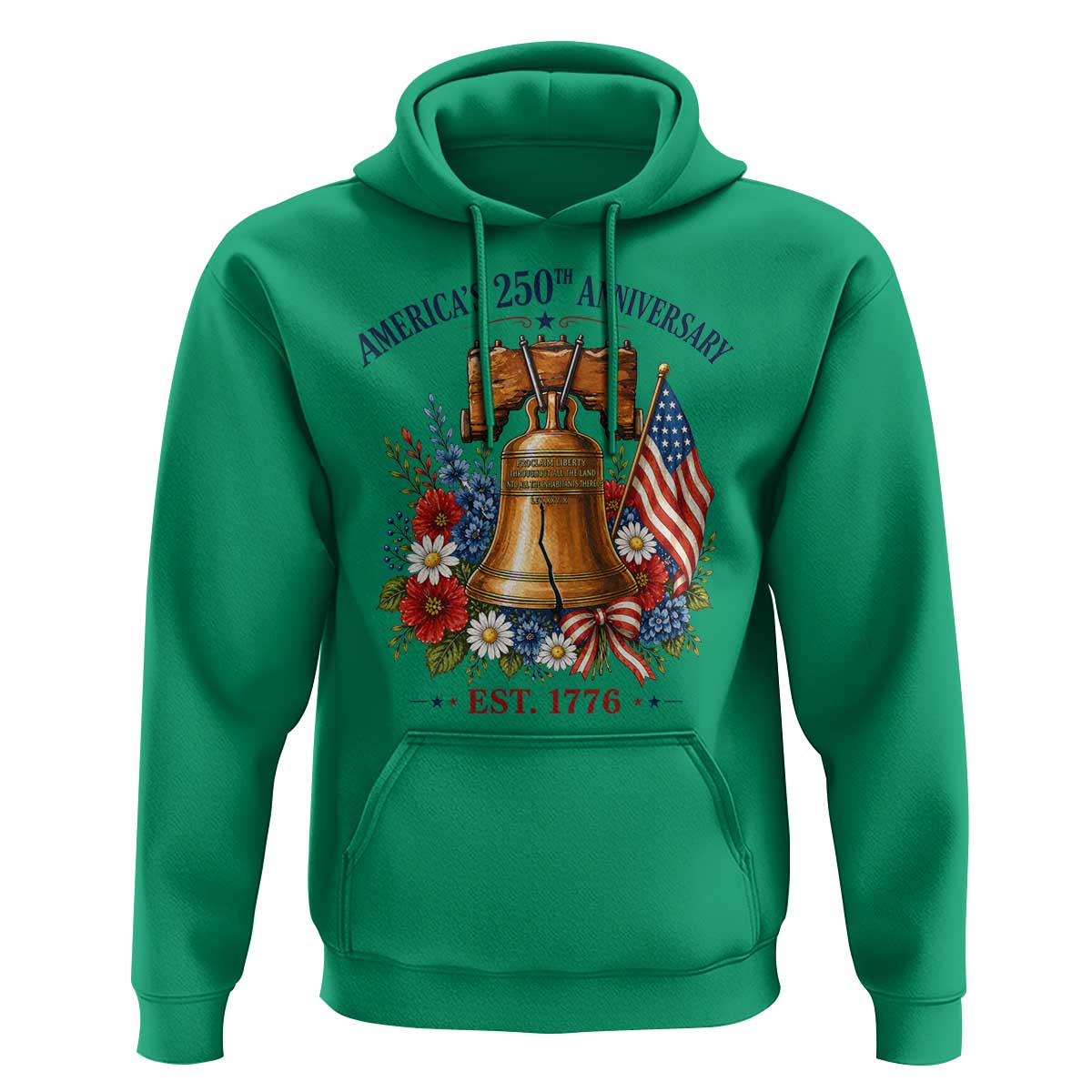 250 Anniversary Hoodie Floral Liberty Bell USA 250th American 4th July 2026