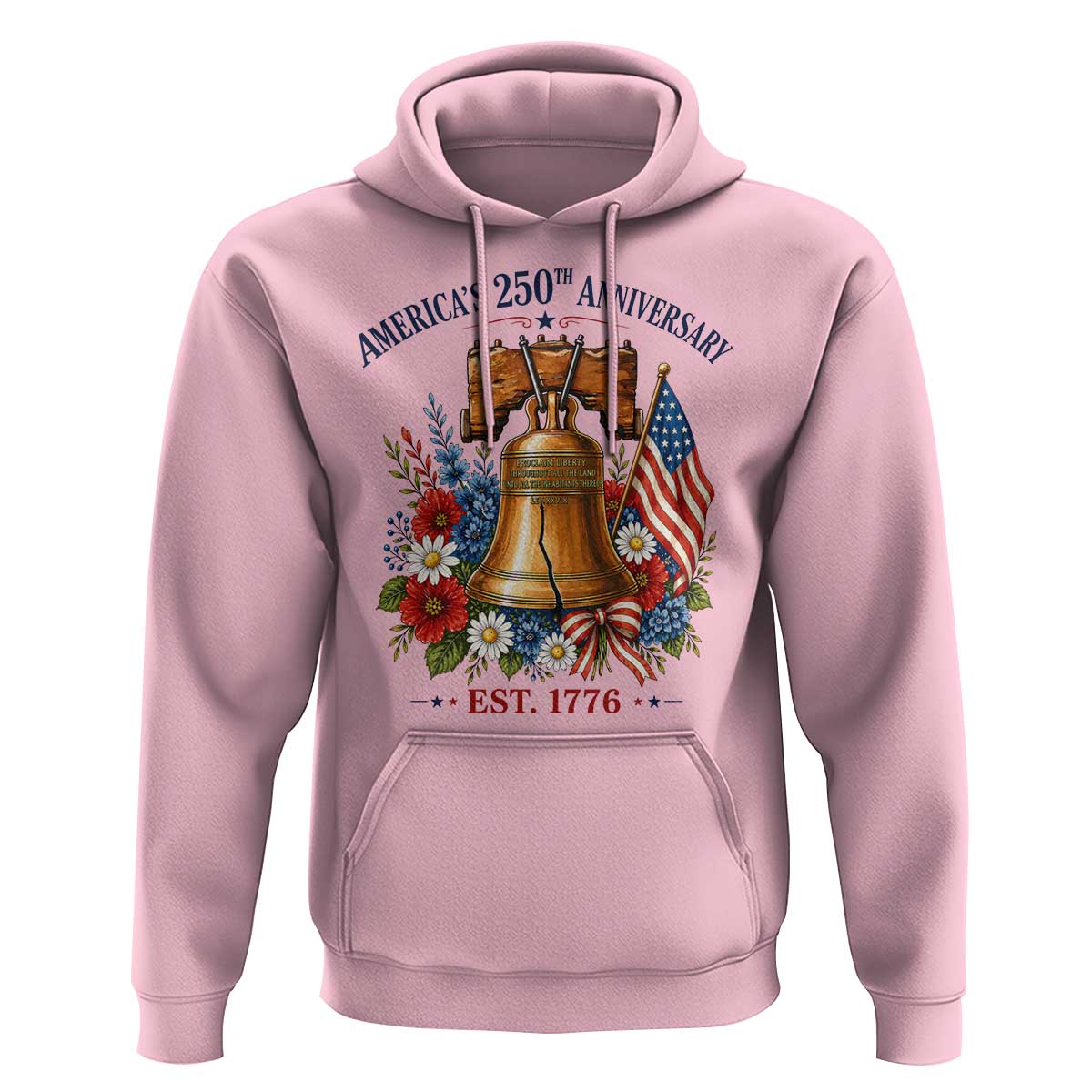 250 Anniversary Hoodie Floral Liberty Bell USA 250th American 4th July 2026