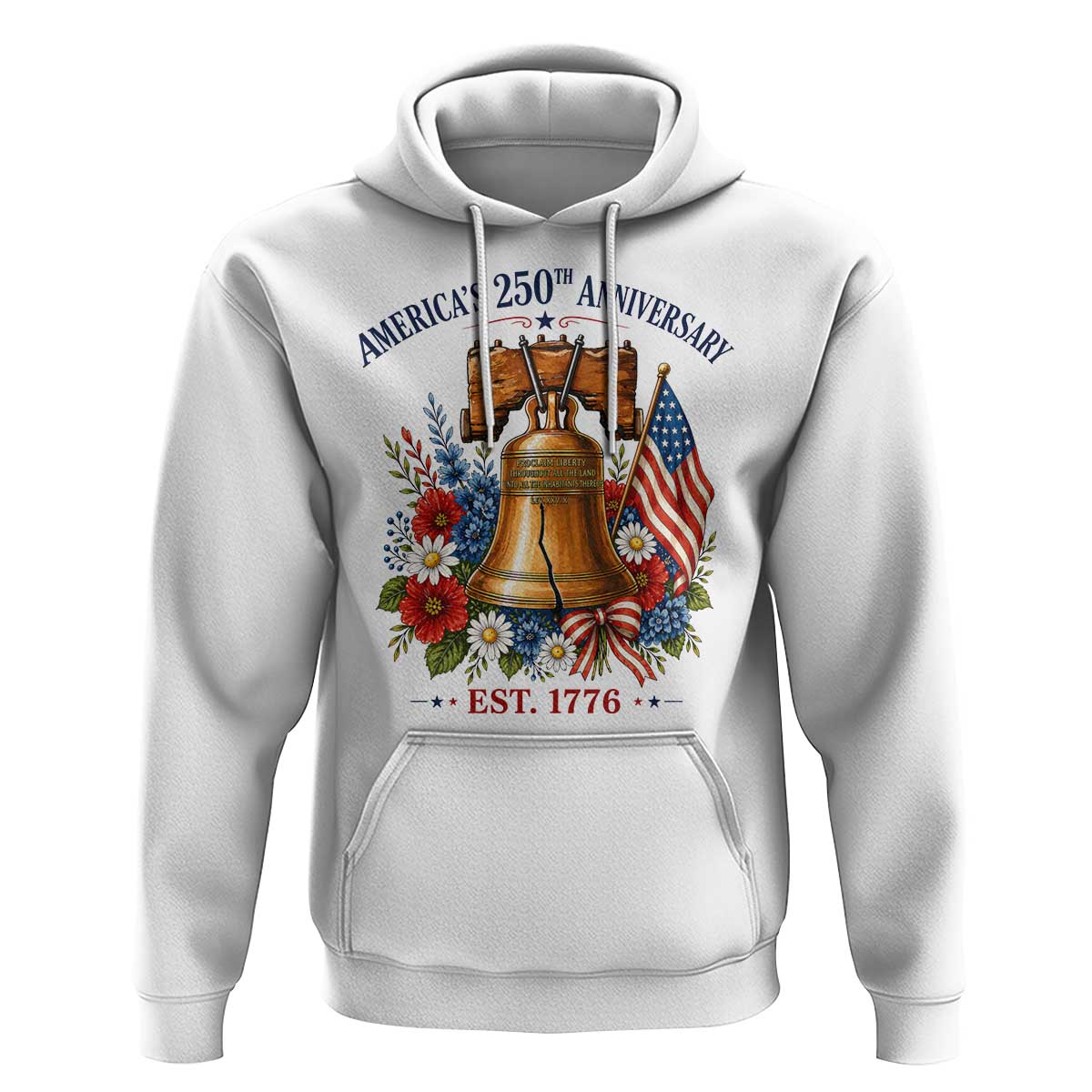 250 Anniversary Hoodie Floral Liberty Bell USA 250th American 4th July 2026