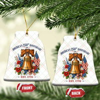250 Anniversary Ceramic Ornament Floral Liberty Bell USA 250th American 4th July 2026