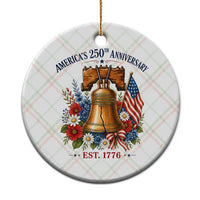250 Anniversary Ceramic Ornament Floral Liberty Bell USA 250th American 4th July 2026
