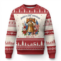 250 Anniversary Ugly Christmas Sweater Floral Liberty Bell USA 250th American 4th July 2026