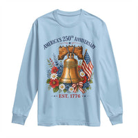 250 Anniversary Long Sleeve Shirt Floral Liberty Bell USA 250th American 4th July 2026