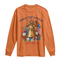 250 Anniversary Long Sleeve Shirt Floral Liberty Bell USA 250th American 4th July 2026