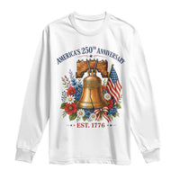 250 Anniversary Long Sleeve Shirt Floral Liberty Bell USA 250th American 4th July 2026