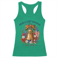 250 Anniversary Racerback Tank Top Floral Liberty Bell USA 250th American 4th July 2026