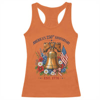 250 Anniversary Racerback Tank Top Floral Liberty Bell USA 250th American 4th July 2026