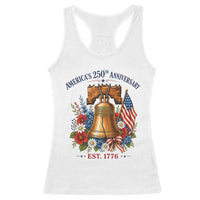 250 Anniversary Racerback Tank Top Floral Liberty Bell USA 250th American 4th July 2026