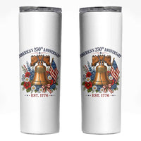 250 Anniversary Skinny Tumbler Floral Liberty Bell USA 250th American 4th July 2026