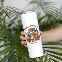 250 Anniversary Skinny Tumbler Floral Liberty Bell USA 250th American 4th July 2026