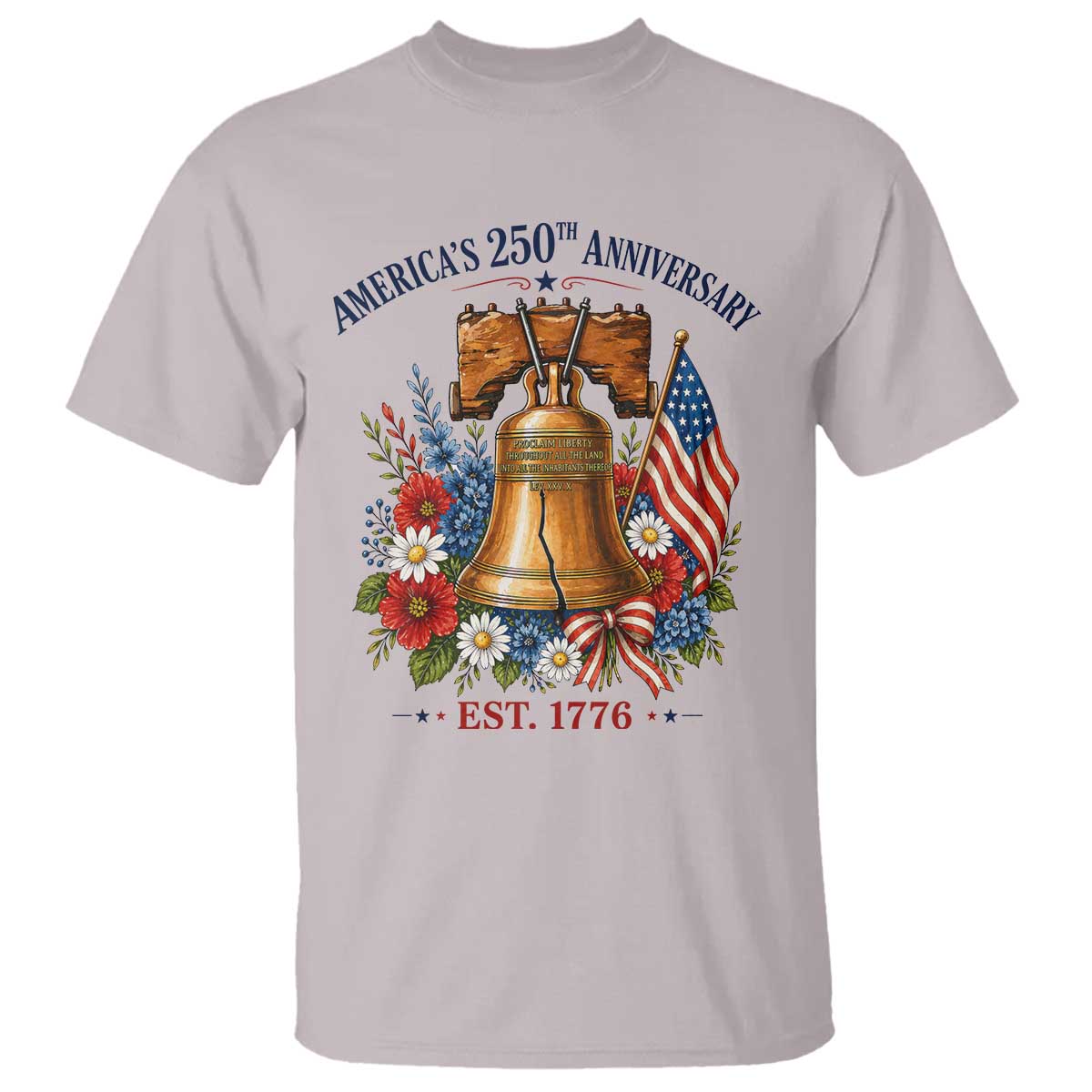250 Anniversary T Shirt Floral Liberty Bell USA 250th American 4th July 2026