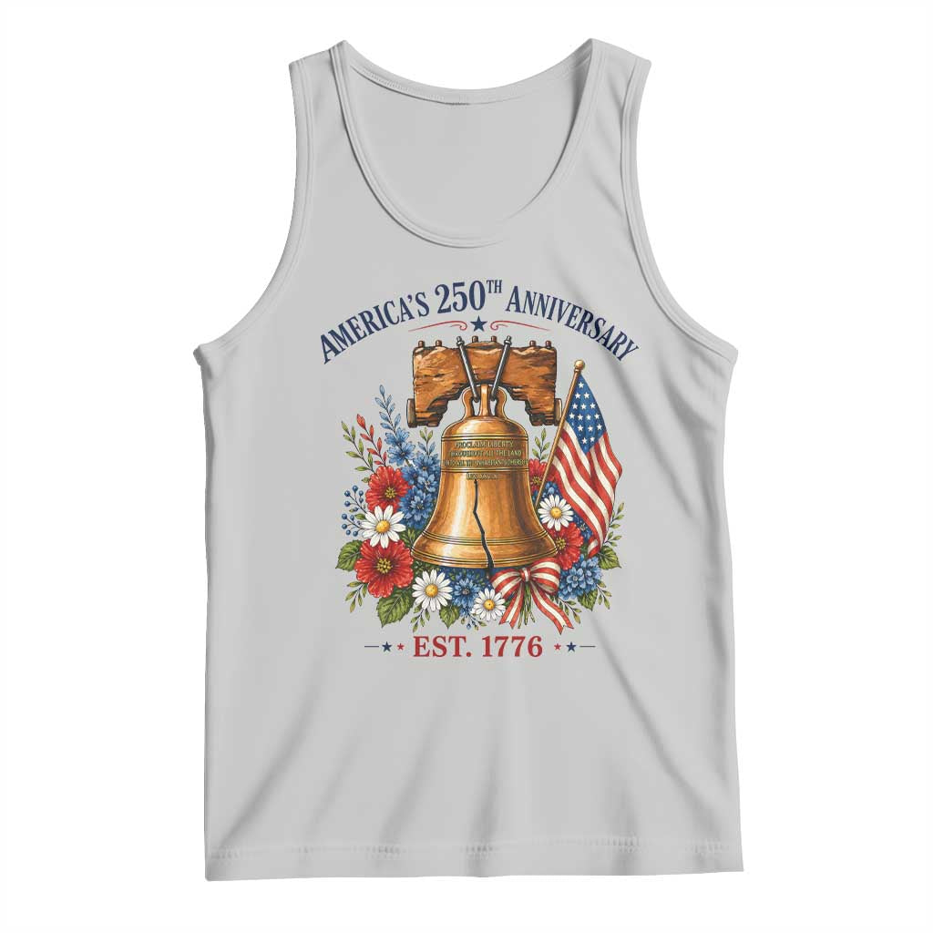 250 Anniversary Tank Top Floral Liberty Bell USA 250th American 4th July 2026