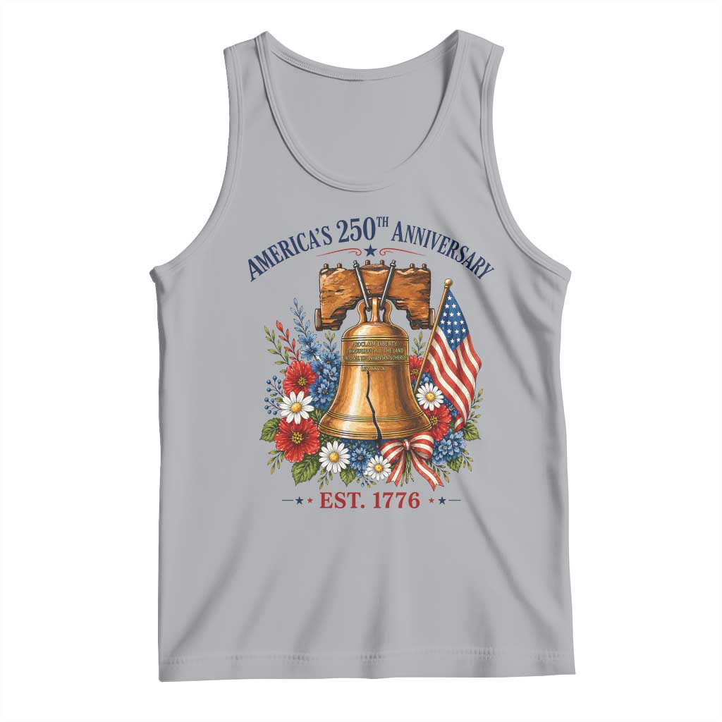 250 Anniversary Tank Top Floral Liberty Bell USA 250th American 4th July 2026