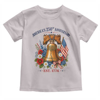 250 Anniversary Toddler T Shirt Floral Liberty Bell USA 250th American 4th July 2026