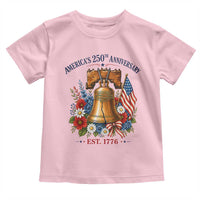 250 Anniversary Toddler T Shirt Floral Liberty Bell USA 250th American 4th July 2026