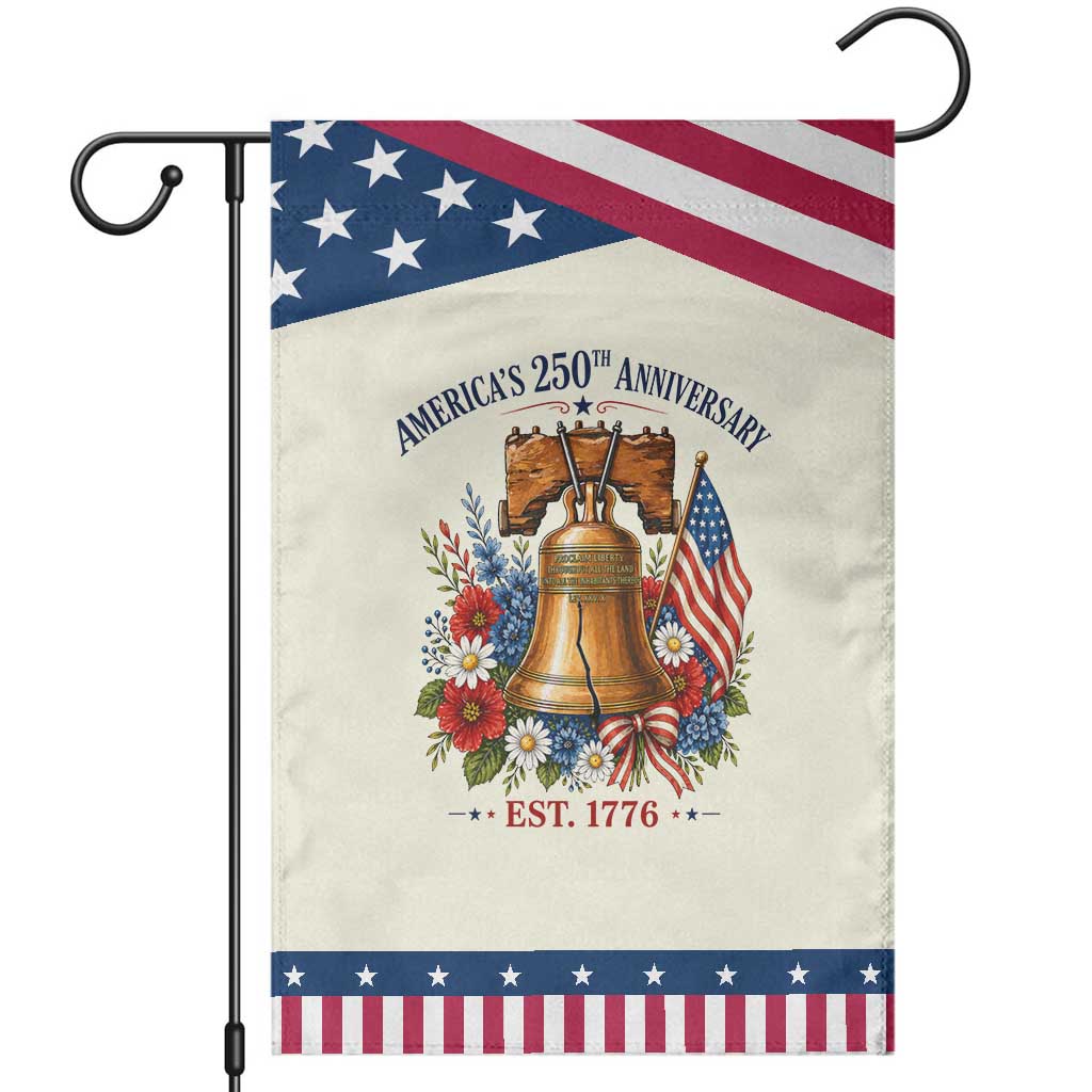 250 Anniversary Patriotic Garden Flag Floral Liberty Bell USA 250th American 4th July 2026