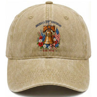 250 Anniversary Washed Cotton Baseball Cap Floral Liberty Bell USA 250th American 4th July 2026