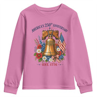 250 Anniversary Youth Sweatshirt Floral Liberty Bell USA 250th American 4th July 2026