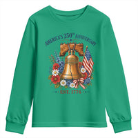 250 Anniversary Youth Sweatshirt Floral Liberty Bell USA 250th American 4th July 2026