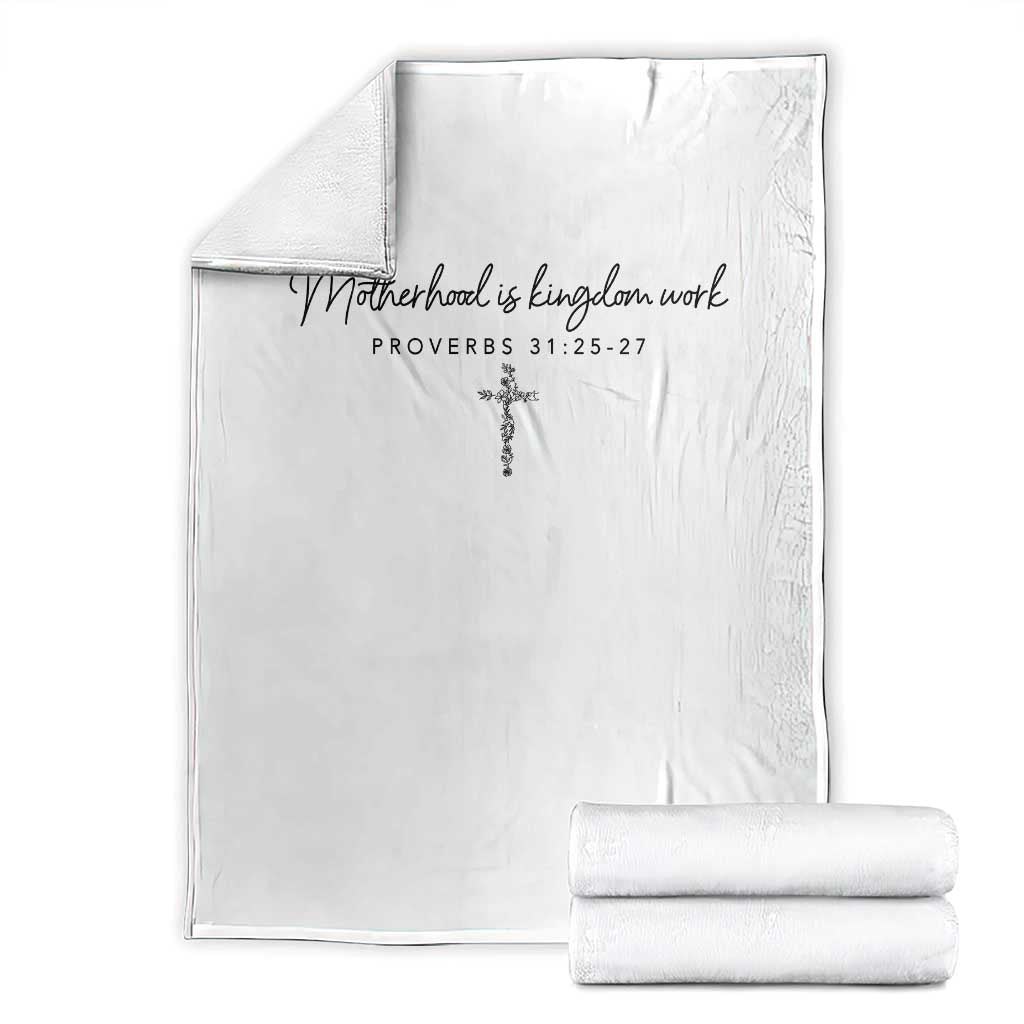 Motherhood Is Kingdom Work Throw Blanket Christian Mom Floral Mama Mothers Day