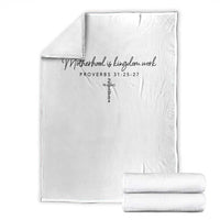 Motherhood Is Kingdom Work Throw Blanket Christian Mom Floral Mama Mothers Day