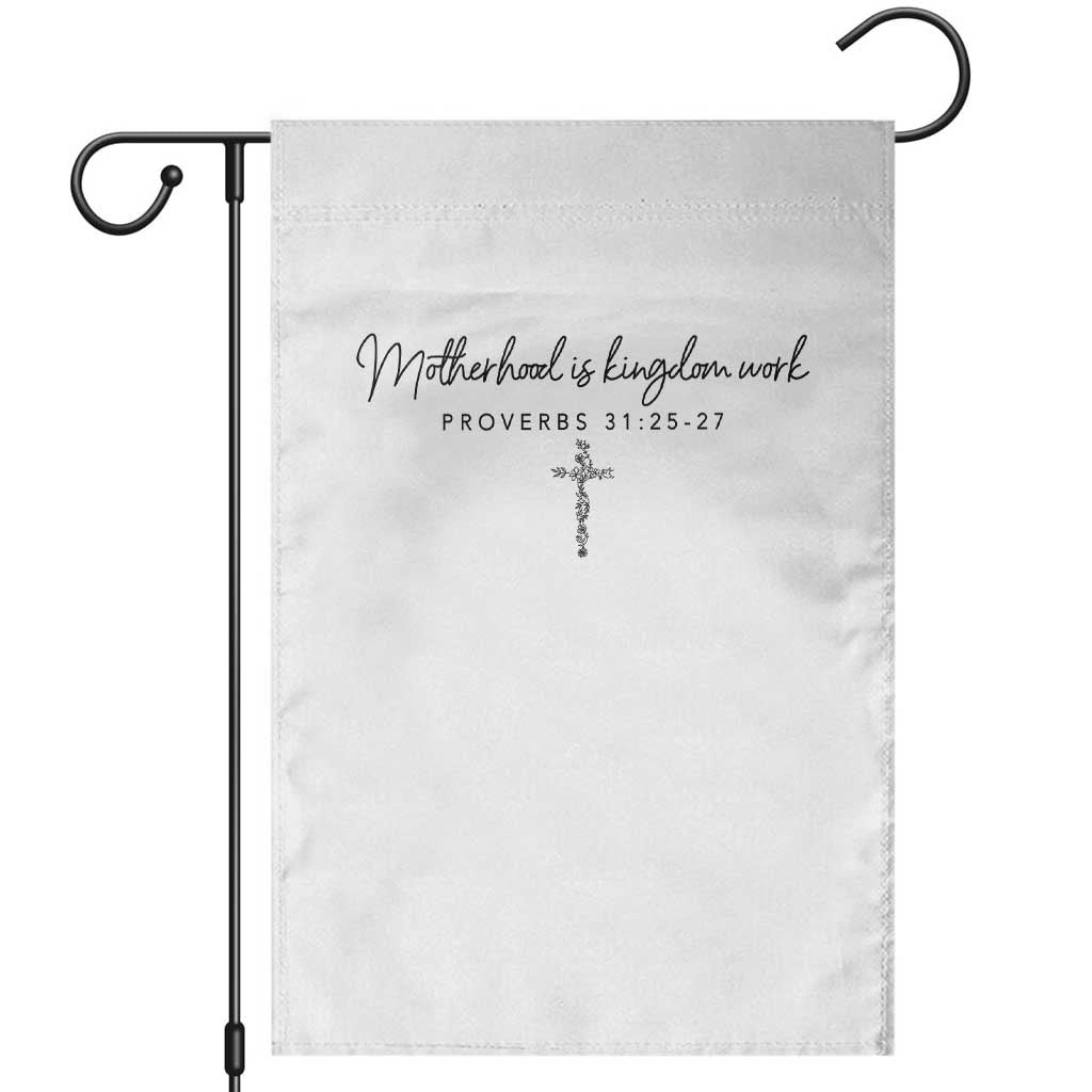 Motherhood Is Kingdom Work Garden Flag Christian Mom Floral Mama Mothers Day
