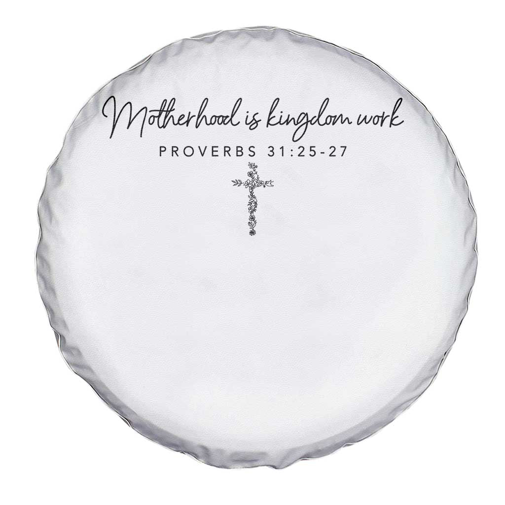 Motherhood Is Kingdom Work Spare Tire Cover Christian Mom Floral Mama Mothers Day
