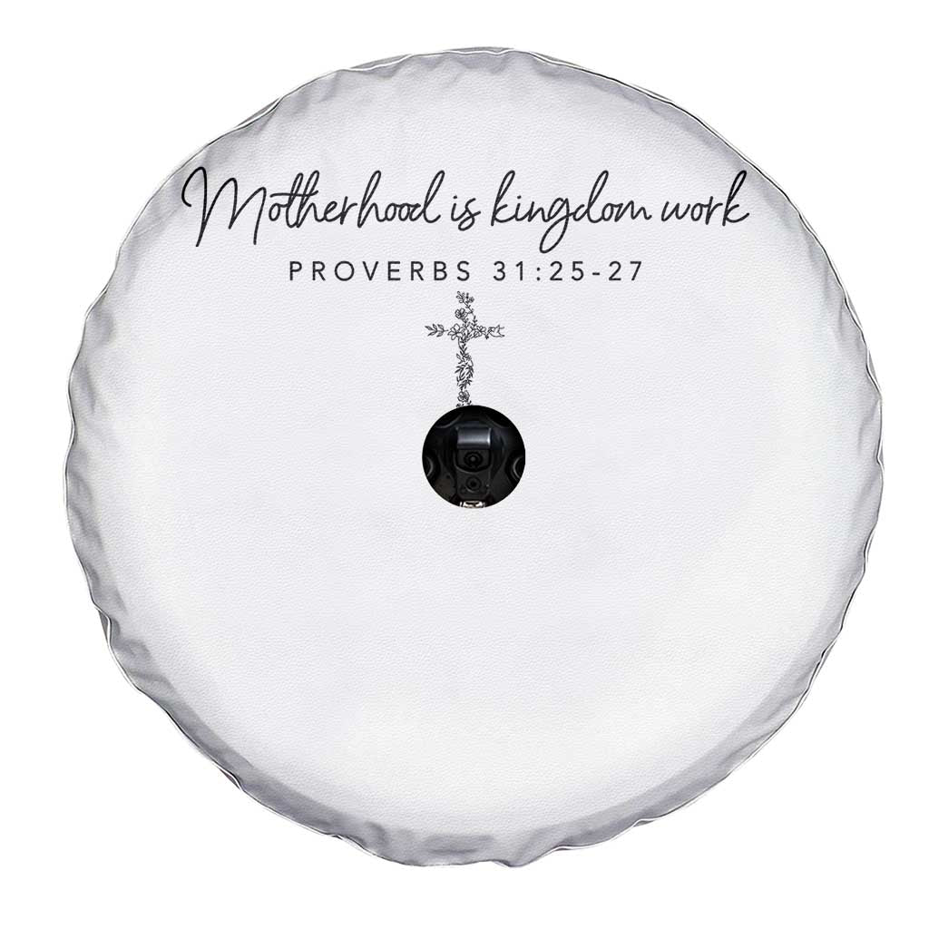Motherhood Is Kingdom Work Spare Tire Cover Christian Mom Floral Mama Mothers Day