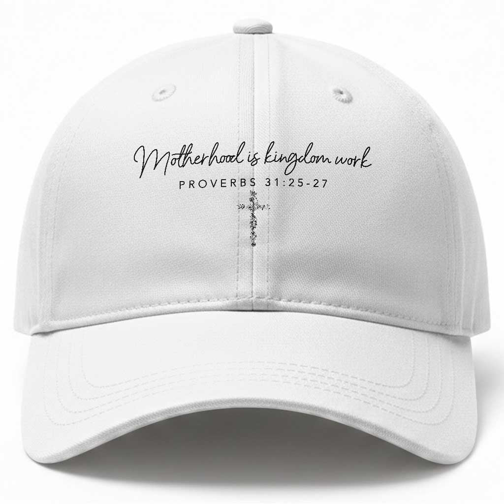 Motherhood Is Kingdom Work Baseball Cap Christian Mom Floral Mama Mothers Day