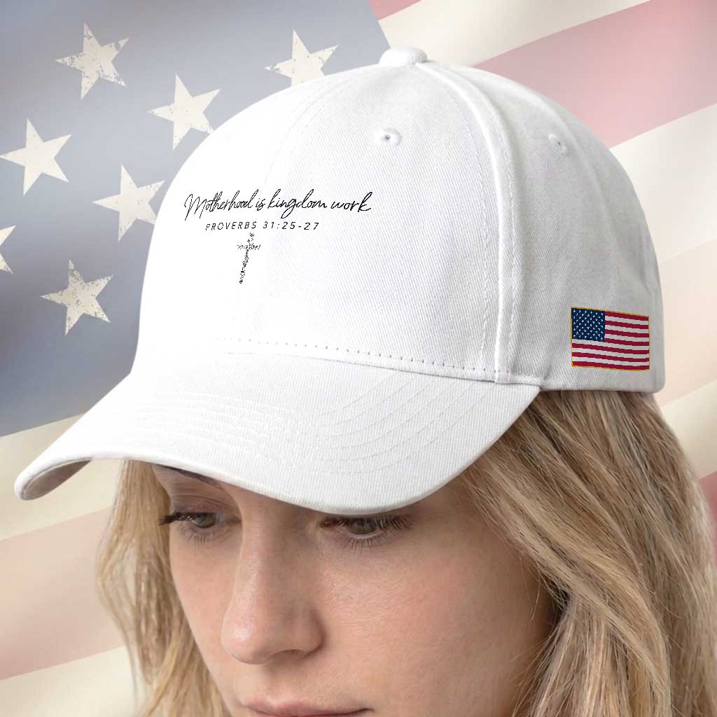 Motherhood Is Kingdom Work Baseball Cap Christian Mom Floral Mama Mothers Day